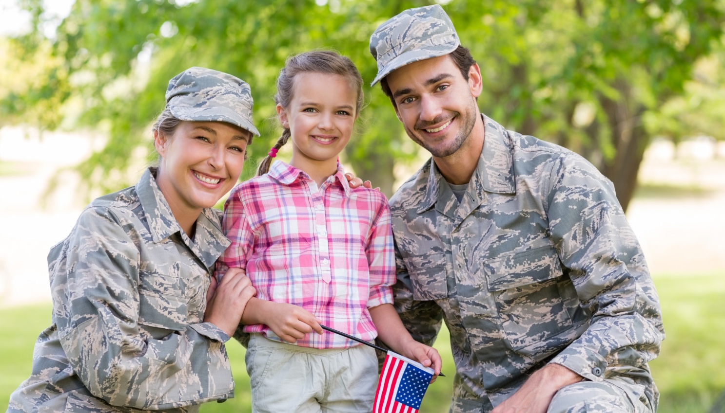 Military couple with their daughter in Colorado.